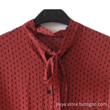 Elegant Neck Self Bow Tie Customerized Girl Dress
